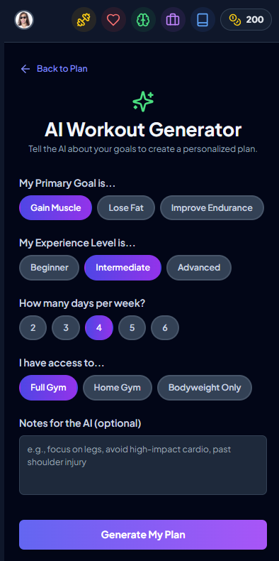Workout generator
